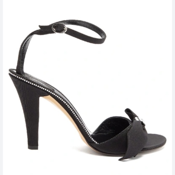 Marc Jacobs Runaway Crystal-bow Grosgrain Sandals In Black​​​ - Picture 2 of 6